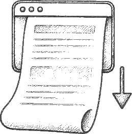 Jednoduchá tužková skica one-page webu